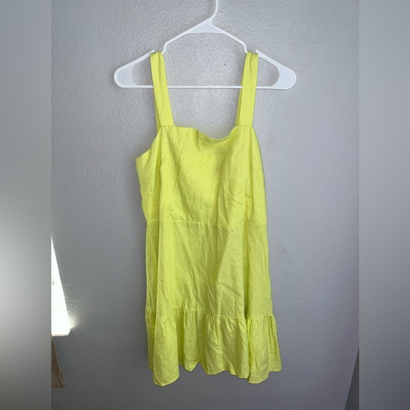 NY&Co Yellow Linen Blend Flare Dress (NWT) - Picture 5 of 8